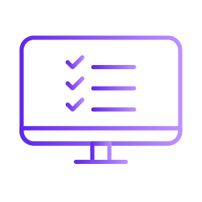 Computer monitor showing a three-item checklist with checkmarks on the screen, representing a to-do list.